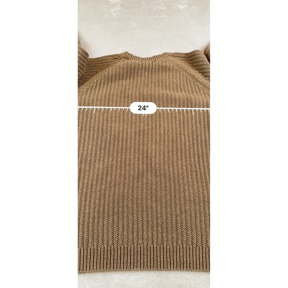 Eddie Bauer Mens XL Brown Cotton Shaker Rib Knit Crewneck Sweater Made in UK - Picture 5 of 6